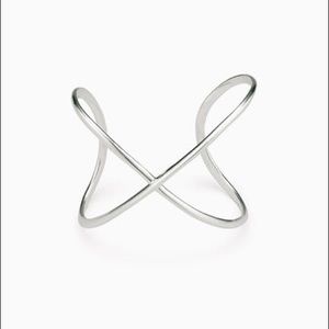 Sculpted X Cuff - Silver
